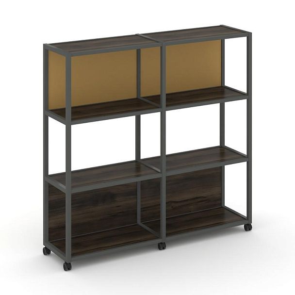 Shelf Mobile Стеллаж 4 уровня 2 секции VR.LT-STK-415.10 Дуб Мали/Металл Антрацит/W-31 1970*400*1523 - Вид 1