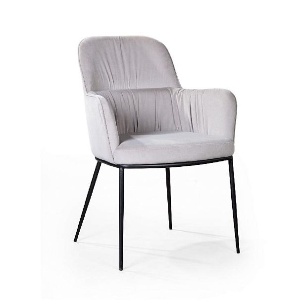 Стул с подлокотниками Barkley, микровелюр серый - Вид 1