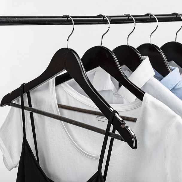 Вешалки-плечики с антикользящими накладками, КОМПЛЕКТ 3 штуки, размер 48-50, дерево, BRABIX, 607476 - Вид 11