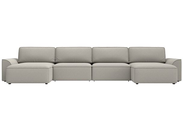 Диван п-образный Лига-048 НПБ лонг Рогожка бежевый - Вид 2