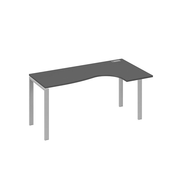 Стол эргономичный правый "Классика" на металлокаркасе UNO A4 А4 Б1 036 БП антрацит премиум / металлокаркас серый - Вид 1