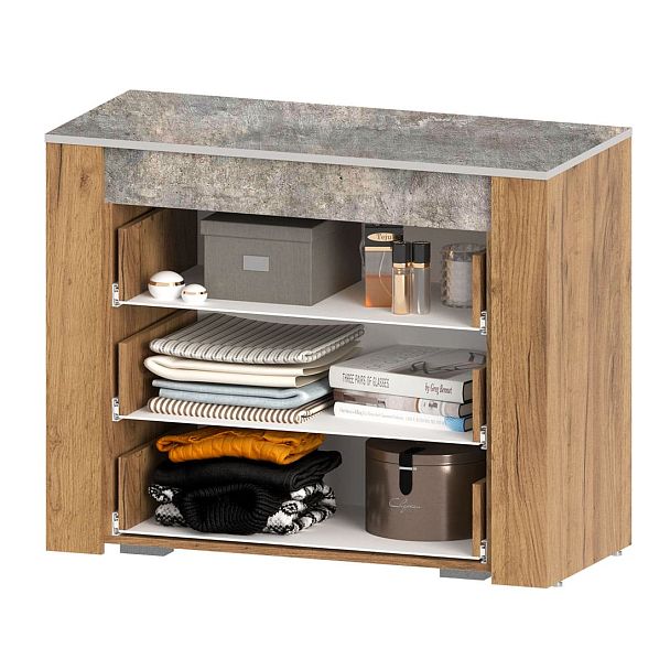 Комод "Франк" КМ-12 крафт/метрополитан грей (замена на крафт/бетон) - Вид 2