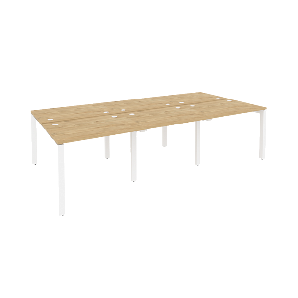 Onix Рабочая станция на П-образном м/к O.MP-D.RS-6.1.7 Тиквуд светлый/Белый металл 2940*1475*750 - Вид 1