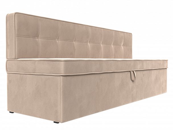 Кухонный диван Техас (полностью велюр бежевый) - Вид 3