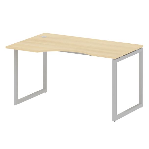 Metal System Quattro Стол криволинейный левый на О-образном м/к 40БО.СА-2 (L) Акация/Серый металл 1400*900*750 - Вид 1