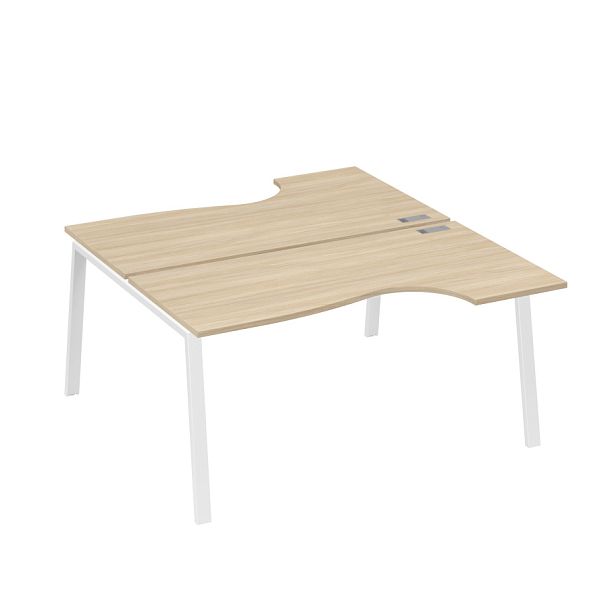 Рабочая станция опоры TRE (2х160) столы Классика A4 А4 Б3 185  БП дуб скандинавский / металлокаркас белый - Вид 1