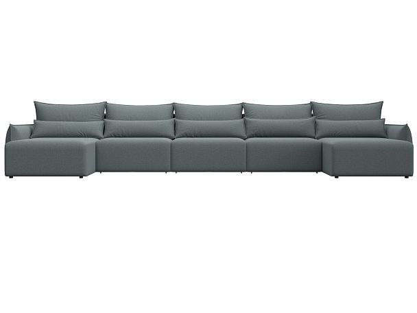 Диван п-образный Лига-051 НПБ МегаЛонг Рогожка серый - Вид 2