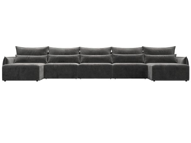 Диван п-образный Лига-051 НПБ МегаЛонг Велюр серый - Вид 2