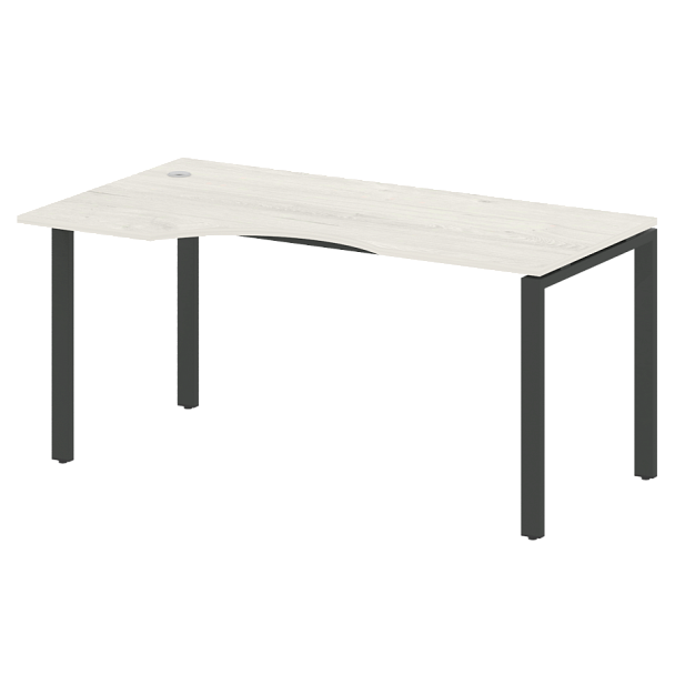 Metal System Стол криволинейный левый на П-образном м/к БП.СА-1 (L) Дуб наварра/Антрацит металл 1600*900*750 - Вид 1