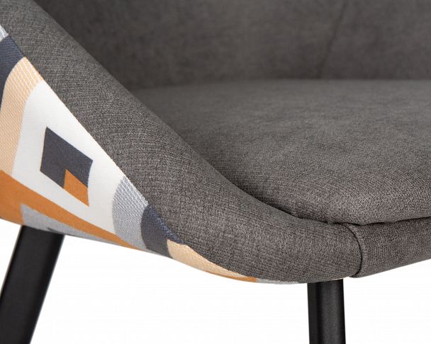 Стул обеденный DOBRIN MARKUS (ЭМАЛЬ ЧЕРНЫЙ МУАР ткань Candy Graphite+Escada Ochre) - Вид 7