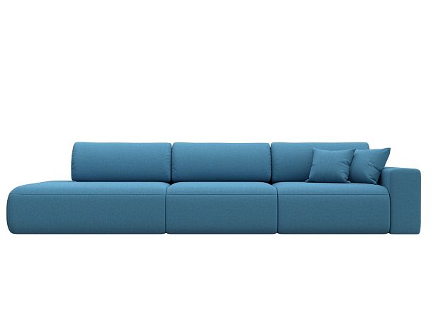 Диван прямой Лига-036 НПБ Модерн Лонг подлокотник справа Рогожка голубой - Вид 2