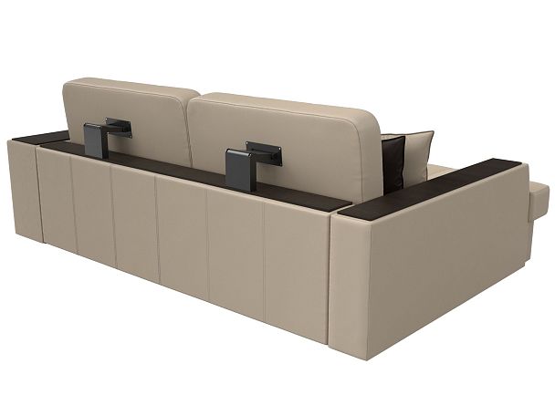 Угловой диван Брюссель левый (полностью экокожа бежевая) - Вид 6