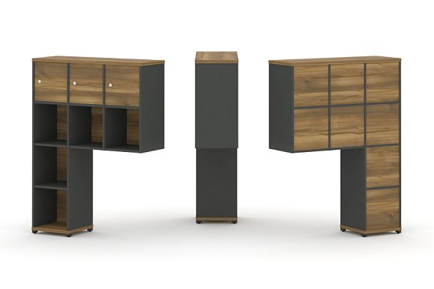 Concept Надставка высокая CN.ONV-003 Сандал Янтарный/Антрацит/Металл Антрацит 1099*350*1486 - Вид 1