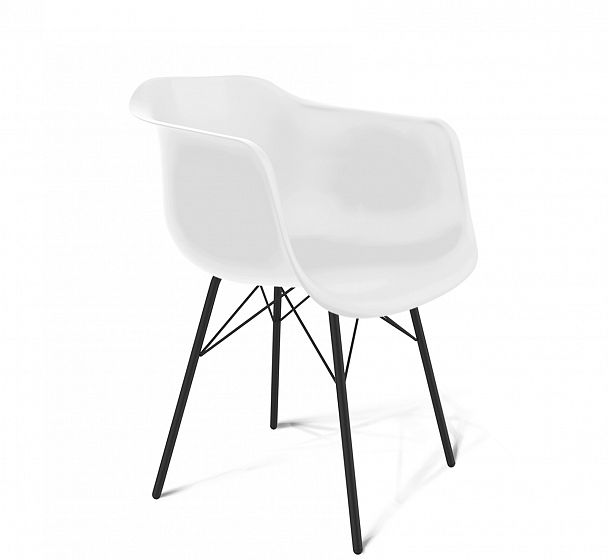 Стул Sheffilton SHT-ST31/S64 на металлическом каркасе белый/черный муар - Вид 2