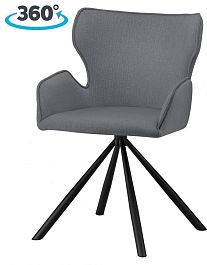 Стул на металлокаркасе поворотный Тантос Серый / черный - Фото предпросмотра