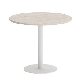 Home Office Стол круглый VR.SP-5-90.1 Денвер светлый/Белый металл 900*900*753 - Фото предпросмотра
