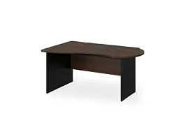 БЕРЛИН / BERLIN Стол асимметричный левый 1800х1200х740 Венге/Черный - Фото предпросмотра