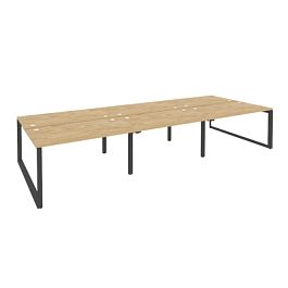 Onix Рабочая станция на О-образном м/к O.MO-D.RS-6.3.8 Тиквуд светлый/Антрацит металл 4140*1635*750 - Фото предпросмотра