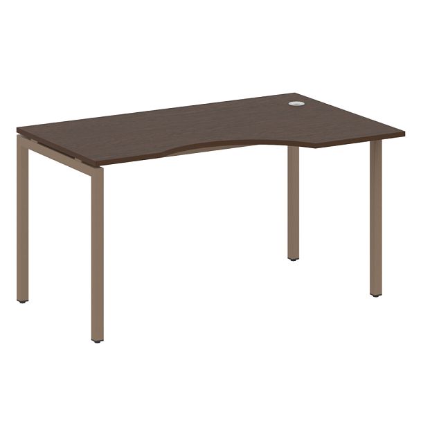 Metal System Quattro Стол криволинейный правый на П-образном м/к 40БП.СА-2 (R) Венге/Мокко металл 1400*900*750 - Вид 1