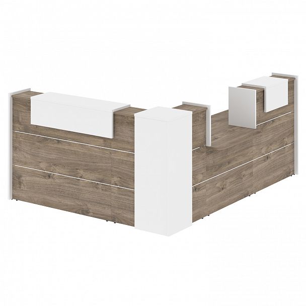 Ресепшн Г-образный "Onix" O.R-K-31 тиквуд темный/белый - Вид 2