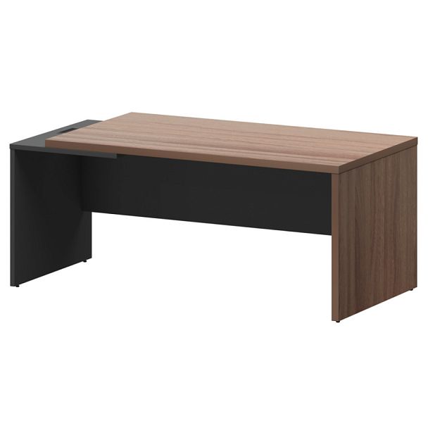 Стол руководителя левый KZ-18L Темный шимо/Графит 1800x900x750 Кортез - Вид 1