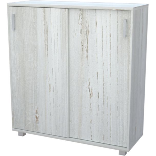 Стеллаж с раздвижными дверями НТ-412 Сосна винтер 1200x445x1280 Аргентум - Вид 1