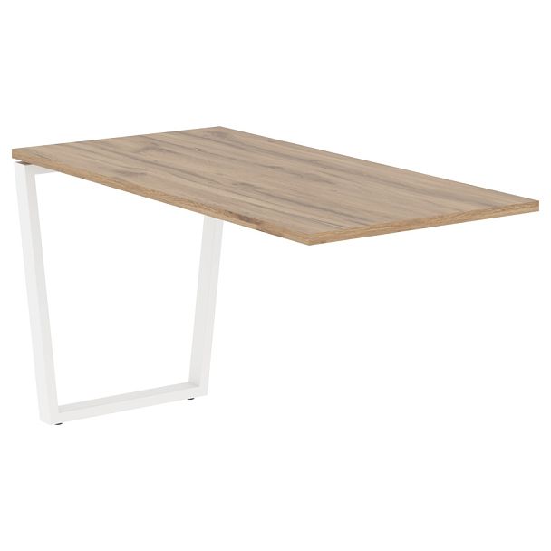 Брифинг-приставка EVB 1367 Дуб Денвер светлый/Белый 1360х670х750 EDIS - Вид 1