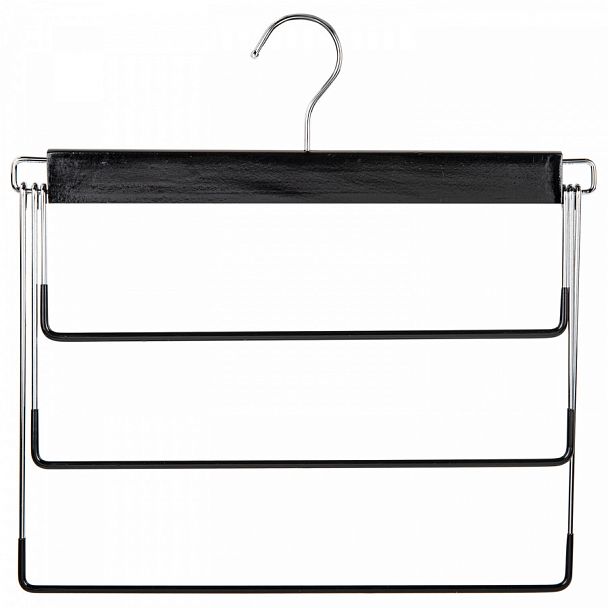 Вешалка-плечики качели 3 секции, металлическая, для юбок и брюк, ПВХ-покрытие, BRABIX, 607473 - Вид 1