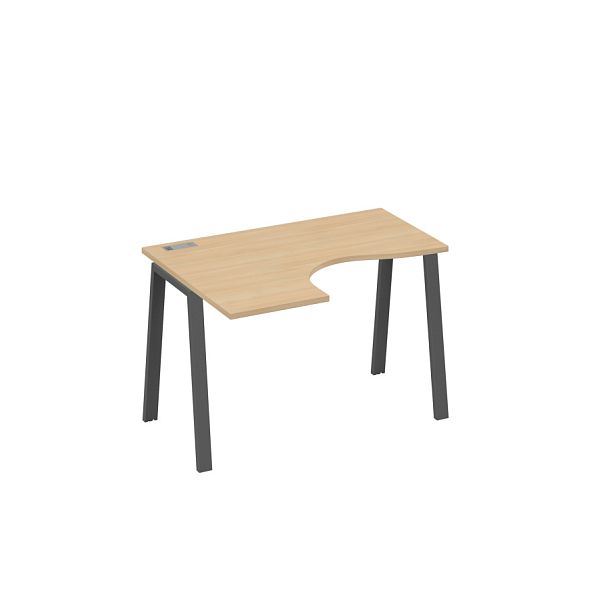 Стол эргономичный левый "Классика" на металлокаркасе TRE A4 А4 Б3 031 БП натуральный дуб / металлокаркас антрацит - Вид 1