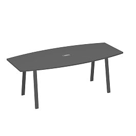 Стол для переговоров 220 на металлокаркасе TRE A4 А4 Б3 114 БП антрацит премиум / металлокаркас антрацит - Фото предпросмотра