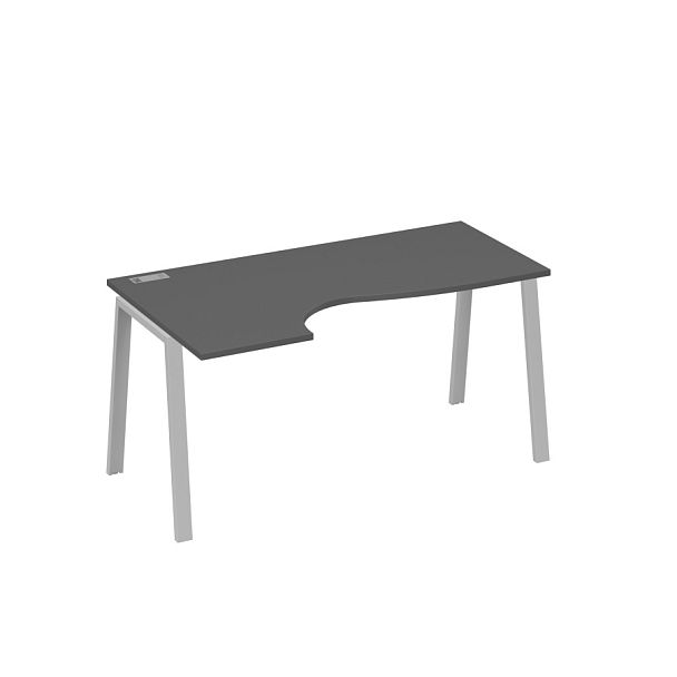 Стол эргономичный левый "Классика" на металлокаркасе TRE A4 А4 Б3 045 БП антрацит премиум / металлокаркас серый - Вид 1