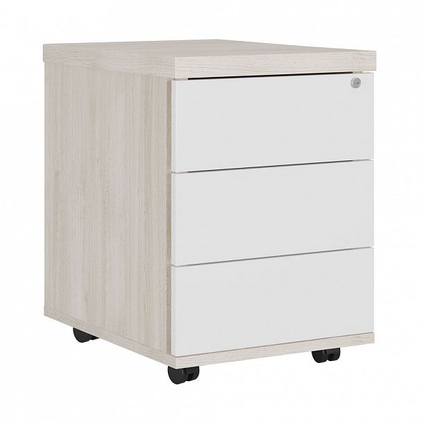 Тумба подкатная с 3 ящиками Zion 42x60x59 светлый дуб - Вид 1