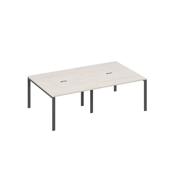 Стол 240x144 в переговорную металлокаркас UNO A4 А4 Б1 134-2 БП дуб / металлокаркас антрацит - Вид 1