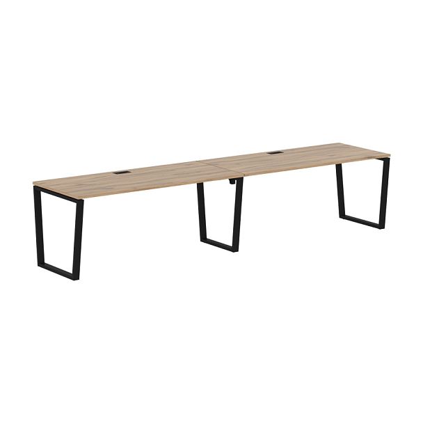 Стол 2-х местный EVWST 3580 Дуб Денвер светлый/Черный 3526х800х750 EDIS - Вид 1