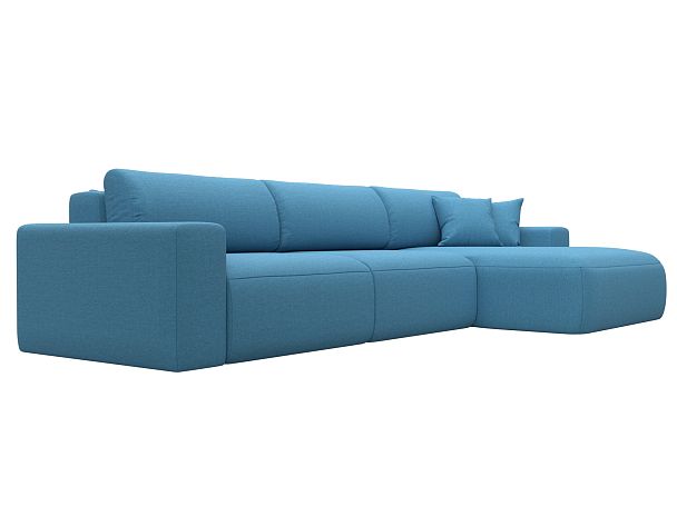 Диван угловой Лига-036 НПБ Классик Лонг правый угол Рогожка голубой - Вид 3