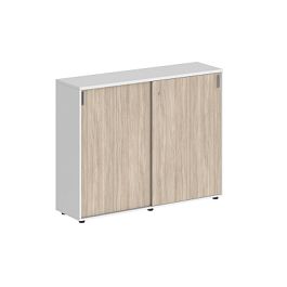 Шкаф-купе Sigma 1638х400х1125 средний, с замком / корпус: белый, фасады: дуб светлый - Фото предпросмотра