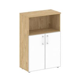 Шифт Шкаф средний широкий SK.ST-2.2R white Тиквуд Светлый/Стекло White 800*420*1207 - Фото предпросмотра
