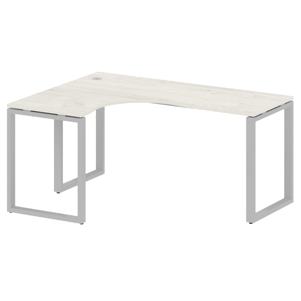 Metal System Стол криволинейный левый на О-образном м/к БО.СА-4 (L) Дуб наварра/Серый металл 1600*1200*750 - Вид 1