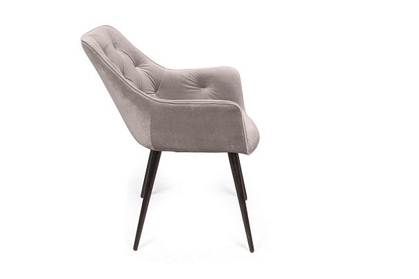 Стул Archi поворотный 90 градусов, функция возврата, антишум, бархат пепельно-бежевый 25, опора конус - Вид 3