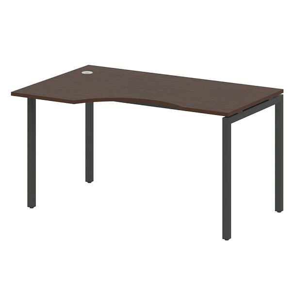Metal System Quattro Стол криволинейный левый на П-образном м/к 40БП.СА-2 (L) Венге/Антрацит металл 1400*900*750 - Вид 1