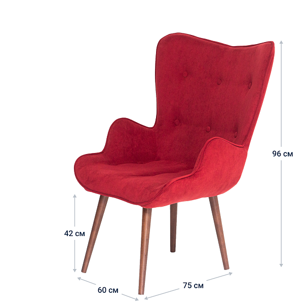 Кресло Friend, велюр бордо - Вид 9