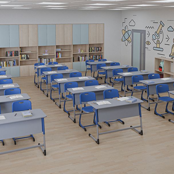 Парта Smart на плоскоовале 2М с РН (столеш. ЛДСП ЗУ, экран ЛДСП), гр.3-5 - Вид 12