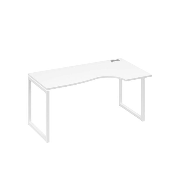 Стол эргономичный правый "Классика" на металлокаркасе QUATTRO A4 А4 Б4 046 БП белый премиум / металлокаркас белый - Вид 1