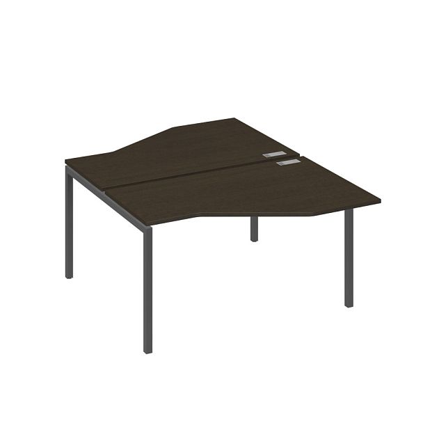 Рабочая станция (2х140) со столами Техно каркас DUE A4 А4 Б2 187 БП венге / металлокаркас антрацит - Вид 1