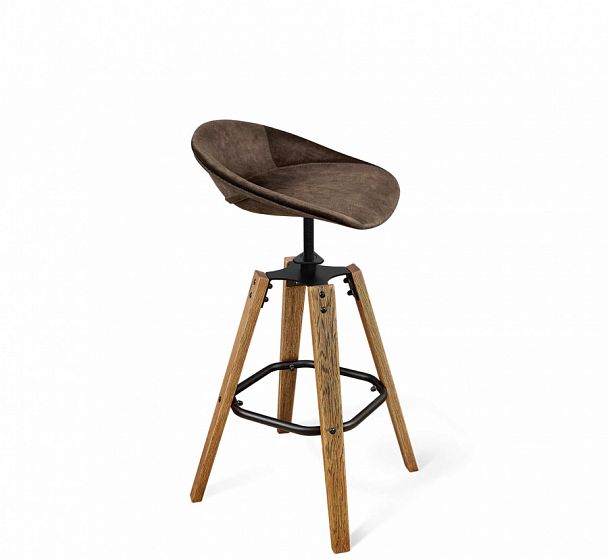 Стул барный Sheffilton SHT-ST19-SF1/S93 корич.трюфель/браш коричневый/черн.муар - Вид 1