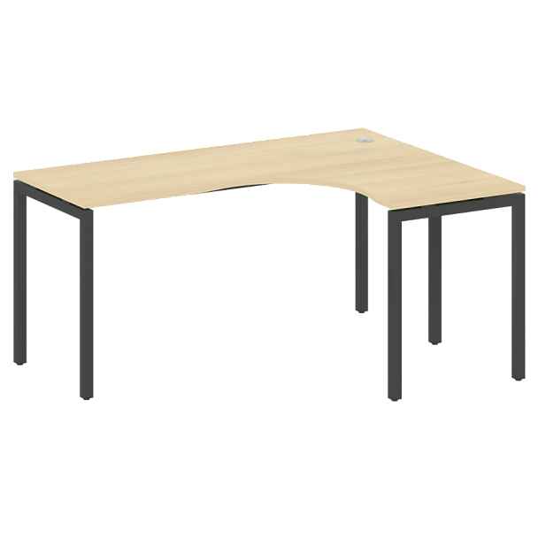 Metal System Quattro Стол криволинейный правый на П-образном м/к 40БП.СА-4 (R) Акация/Антрацит металл 1600*1200*750 - Вид 1