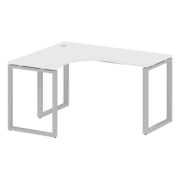 Metal System Стол криволинейный левый на О-образном м/к БО.СА-3 (L) Белый/Серый металл 1400*1200*750 - Вид 1