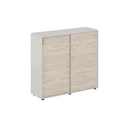 Шкаф купе 1238х400х1125 средний, с замком / корпус цвет: серый бархат, фасады: дуб светлый Сигма / Sigma - Фото предпросмотра