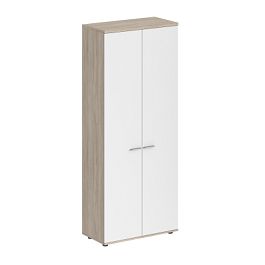 Гардероб Sigma 800х400х1955, з.ст ЛДСП 16 мм / корпус: дуб светлый; фасады: белый - Фото предпросмотра