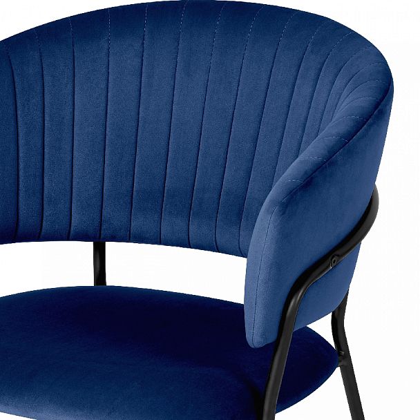 Стул кухонный Даксон синий велюр/черный - Вид 6